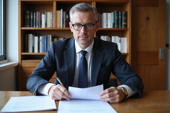 Avocat analysant des documents de retraite